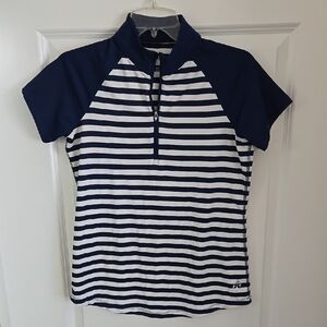 Jofit Navy and White Striped Top